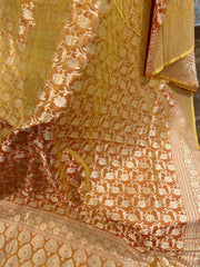 Orange Kalanetha Banarasi Katan Silk