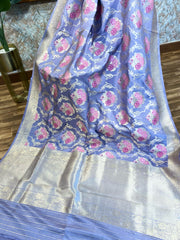 Light Lavender Pure Banarasi Silk Saree