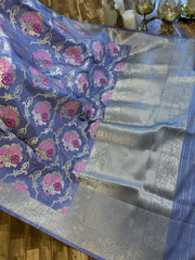 Light Lavender Pure Banarasi Silk Saree