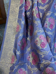 Light Lavender Pure Banarasi Silk Saree