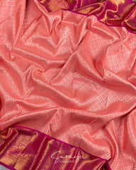 Pure kanchi in peach and pink