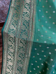 Green Pure Soft Drape Banarasi Silk Saree