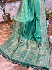 Green Pure Soft Drape Banarasi Silk Saree