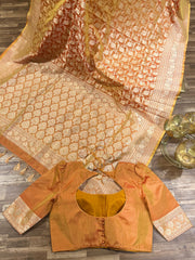 Orange Kalanetha Banarasi Katan Silk