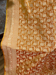 Orange Kalanetha Banarasi Katan Silk