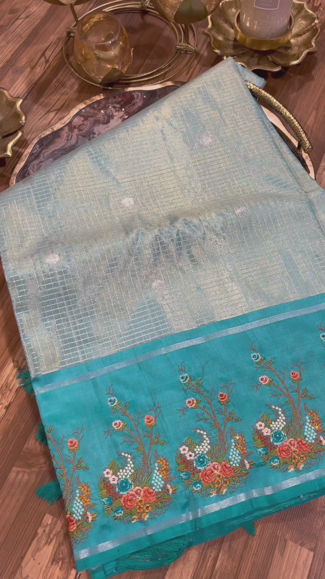 Kanchi Pattu Tissue Customized Handworked Border